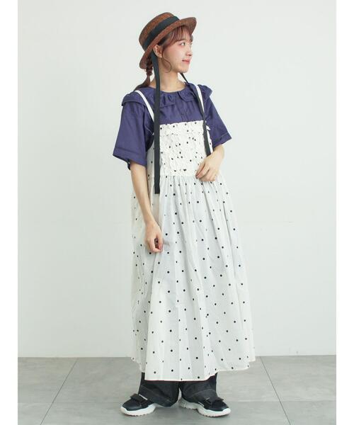 Samansa Mos2(サマンサ モスモス)の「柄アソートフリルキャミワンピース《WEB限定カラーあり》(ワンピース・レディース・アイボリー/ブルー/オフホワイト/ブラック・F)」の19枚目の写真