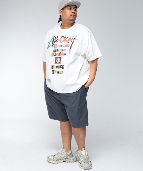 SAKAZEN(サカゼン)の「【WEB限定価格】Tシャツ 半袖 メンズ 大きいサイズ コラージュレタリング ロゴ プリント クルーネック トップスカジュアル 春 夏(Tシャツ/カットソー・メンズ・ホワイト/ブラック・2XL/3XL/X(2L))」の7枚目の写真