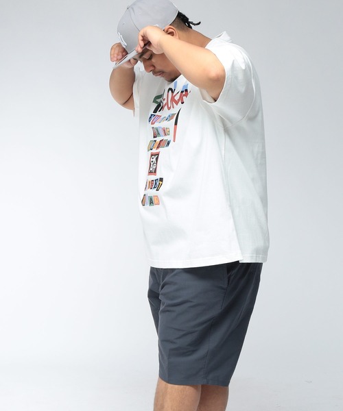 SAKAZEN(サカゼン)の「【WEB限定価格】Tシャツ 半袖 メンズ 大きいサイズ コラージュレタリング ロゴ プリント クルーネック トップスカジュアル 春 夏(Tシャツ/カットソー・メンズ・ホワイト/ブラック・2XL/3XL/X(2L))」の5枚目の写真