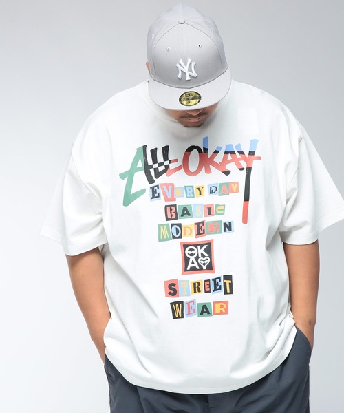 SAKAZEN(サカゼン)の「【WEB限定価格】Tシャツ 半袖 メンズ 大きいサイズ コラージュレタリング ロゴ プリント クルーネック トップスカジュアル 春 夏(Tシャツ/カットソー・メンズ・ホワイト/ブラック・2XL/3XL/X(2L))」の3枚目の写真