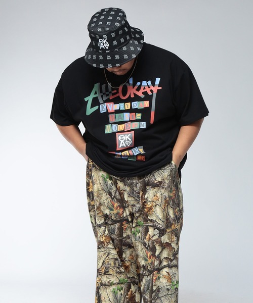SAKAZEN(サカゼン)の「【WEB限定価格】Tシャツ 半袖 メンズ 大きいサイズ コラージュレタリング ロゴ プリント クルーネック トップスカジュアル 春 夏(Tシャツ/カットソー・メンズ・ホワイト/ブラック・2XL/3XL/X(2L))」の12枚目の写真