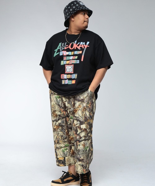 SAKAZEN(サカゼン)の「【WEB限定価格】Tシャツ 半袖 メンズ 大きいサイズ コラージュレタリング ロゴ プリント クルーネック トップスカジュアル 春 夏(Tシャツ/カットソー・メンズ・ホワイト/ブラック・2XL/3XL/X(2L))」の14枚目の写真