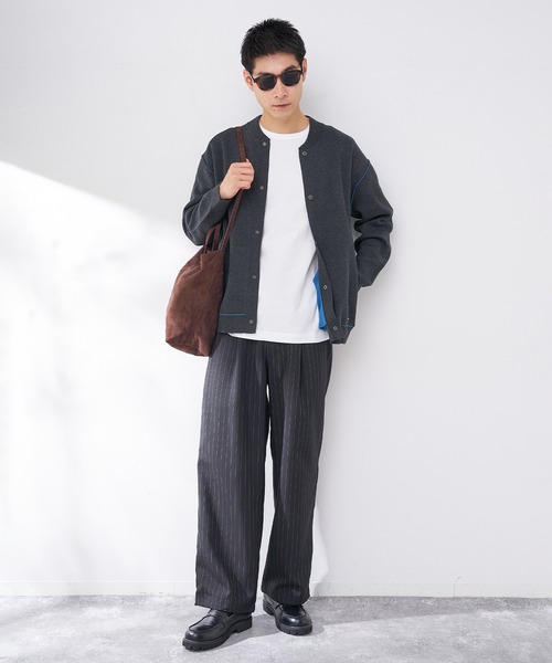 B.C STOCK(ベーセーストック)の「ANTS & ELEPHANTS 2TONE スウェットライク リブカーディガン(カーディガン/ボレロ・メンズ・グレー/チャコールグレー/ブラウン/レッド・LARGE/MEDIUM)」の5枚目の写真