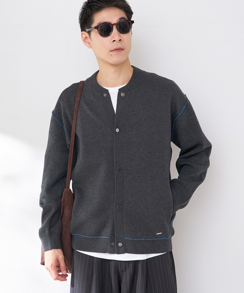 B.C STOCK(ベーセーストック)の「ANTS & ELEPHANTS 2TONE スウェットライク リブカーディガン(カーディガン/ボレロ・メンズ・グレー/チャコールグレー/ブラウン/レッド・LARGE/MEDIUM)」の9枚目の写真