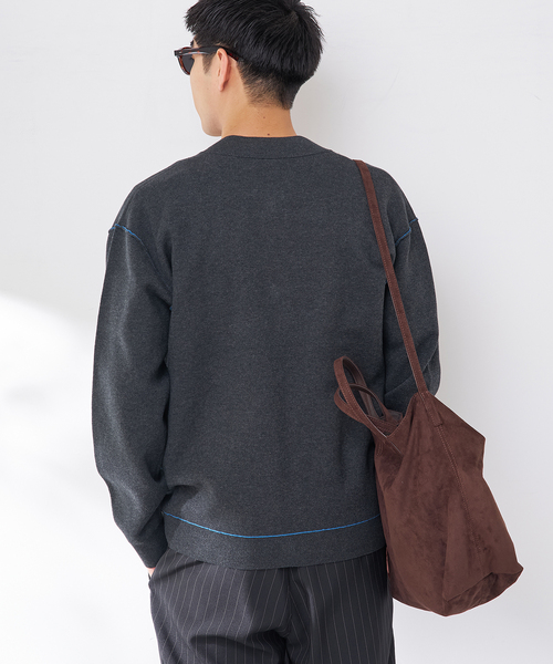 B.C STOCK(ベーセーストック)の「ANTS & ELEPHANTS 2TONE スウェットライク リブカーディガン(カーディガン/ボレロ・メンズ・グレー/チャコールグレー/ブラウン/レッド・LARGE/MEDIUM)」の11枚目の写真