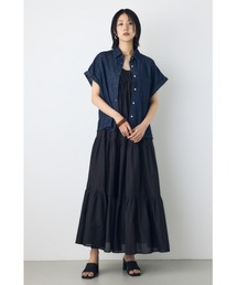 【身長/骨格別着用画像あり】ギャザーティアードコットンキャミワンピース 夏服　春服　ノースリーブ