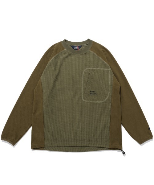 KRIFF MAYER(クリフメイヤー)の「アクティブフリースクルー(Tシャツ/カットソー・メンズ・オリーブ/カラフル/キャメル/ブラック・MEDIUM/X-LARGE/LARGE)」の9枚目の写真