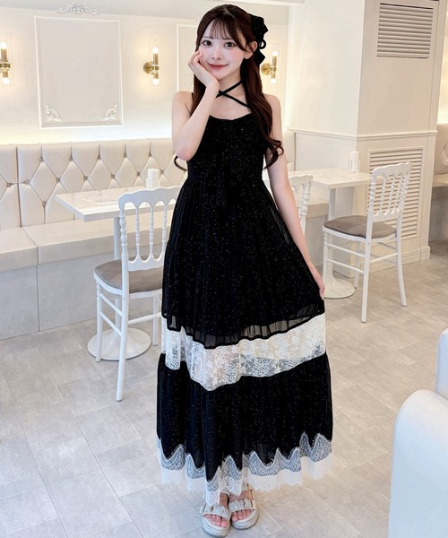 NOMAE(ノーマエ)の「レースラインリボンキャミワンピース(ワンピース・レディース・ブラック/ホワイト系その他/ピンク/ホワイト・FREE)」の2枚目の写真