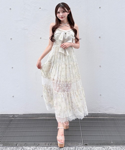 NOMAE(ノーマエ)の「レースラインリボンキャミワンピース(ワンピース・レディース・ブラック/ホワイト系その他/ピンク/ホワイト・FREE)」の7枚目の写真