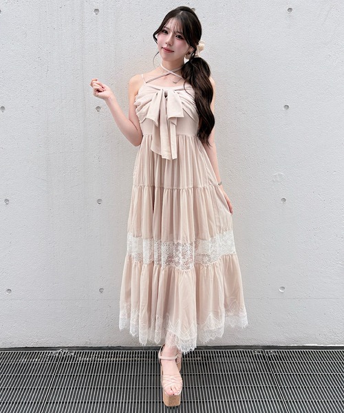 NOMAE(ノーマエ)の「レースラインリボンキャミワンピース(ワンピース・レディース・ブラック/ホワイト系その他/ピンク/ホワイト・FREE)」の16枚目の写真