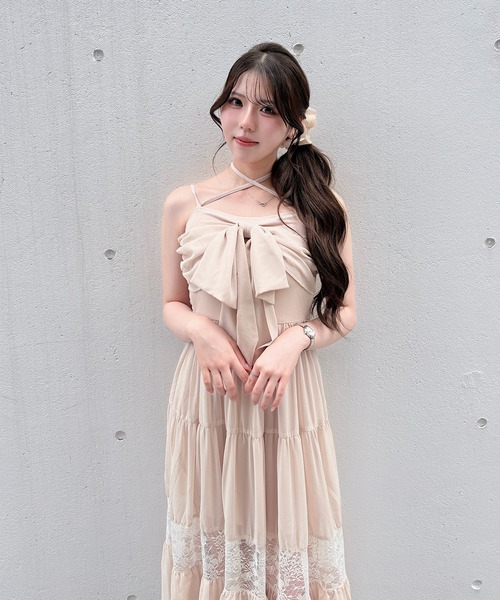 NOMAE(ノーマエ)の「レースラインリボンキャミワンピース(ワンピース・レディース・ブラック/ホワイト系その他/ピンク/ホワイト・FREE)」の18枚目の写真