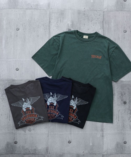 The Endless Summer（エンドレスサマー）の「【WEB / FLAG SHOP限定】TES VINTAGE BIKER T-SHIRT / 半袖Tシャツ（Tシャツ/カットソー・メンズ・ダークグリーン/ブラック/ネイビー/チャコール・MEDIUM/LARGE/X-LARGE/XX-LARGE）」の8枚目の写真