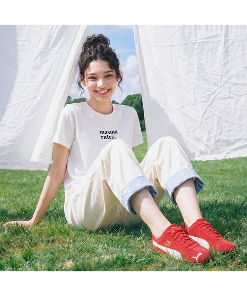MASMARULEZ APPAREL(マスマルールズ アパレル)の「MSMRZ Crop T-shirt_White_6 Colors(Tシャツ/カットソー・レディース・ブラック/ピンク/パープル/レッド/ライトグリーン/ミント・FREE)」の2枚目の写真