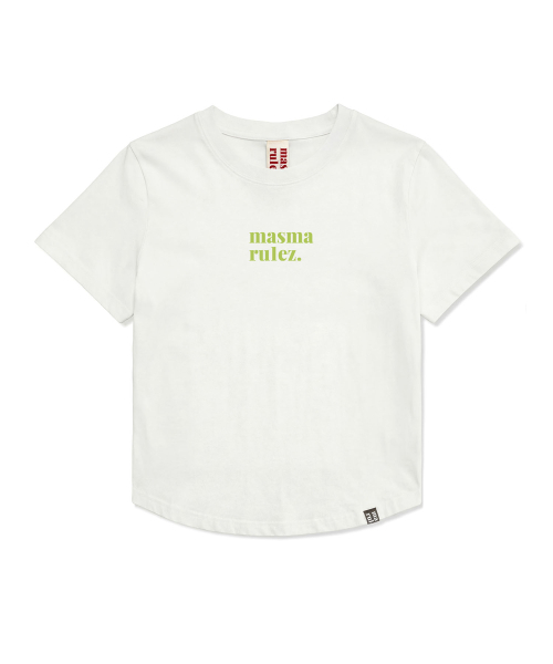 MASMARULEZ APPAREL(マスマルールズ アパレル)の「MSMRZ Crop T-shirt_White_6 Colors(Tシャツ/カットソー・レディース・ブラック/ピンク/パープル/レッド/ライトグリーン/ミント・FREE)」の13枚目の写真