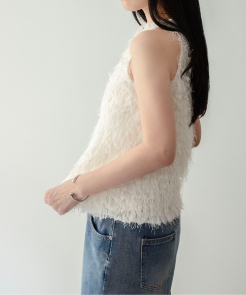 on:nue（オンニュ）の「【on:nue】[着用動画あり！] フリンジアメスリトップス（シャツ/ブラウス・レディース・グレー/アイボリー/ブラック・FREE）」の14枚目の写真