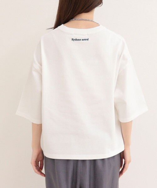 fredy emue(フレディエミュ)の「フロッキーロゴ5分袖Tシャツ(Tシャツ/カットソー・レディース・グレー/オフホワイト/ライトグレー・38)」の18枚目の写真