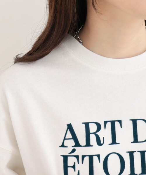 fredy emue(フレディエミュ)の「フロッキーロゴ5分袖Tシャツ(Tシャツ/カットソー・レディース・グレー/オフホワイト/ライトグレー・38)」の20枚目の写真