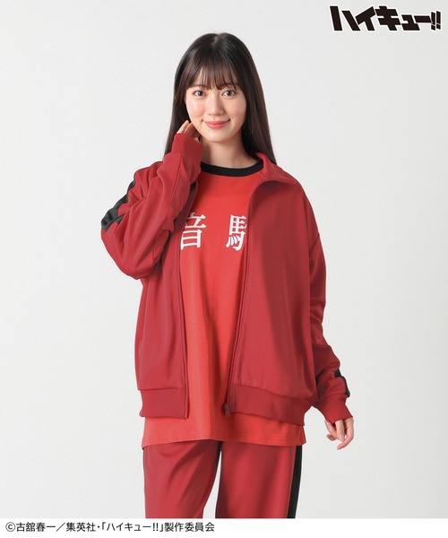 Honeys(ハニーズ)の「ハイキュー!! ジャージジャケット(ジャージ・レディース・ブラック系1/レッド系1/ワイン系1/ホワイト系1・LL/L/M)」の4枚目の写真
