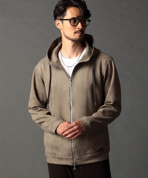 NICOLE CLUB FOR MEN(ニコルクラブフォーメン)の「ブラッシュドクロス ジップアップパーカー(パーカー・メンズ・オレンジ/シルバーグレー/ブルー系/グレー系/ブラック・X-LARGE/LARGE/MEDIUM)」の3枚目の写真