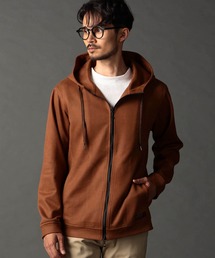 ブラッシュドクロス ジップアップパーカー