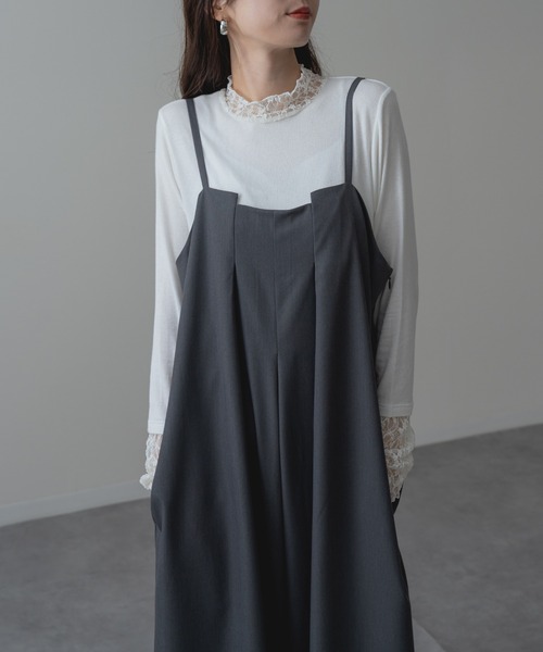 refinedworks(リファインドワークス)の「【refinedworks】華奢見え と 体型カバー を両立! フロント タック キャミ ワイド サロペット(サロペット/オーバーオール・レディース・チャコールグレー/ブラウン・FREE)」の21枚目の写真