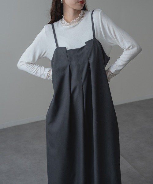 refinedworks(リファインドワークス)の「【refinedworks】華奢見え と 体型カバー を両立! フロント タック キャミ ワイド サロペット(サロペット/オーバーオール・レディース・チャコールグレー/ブラウン・FREE)」の22枚目の写真