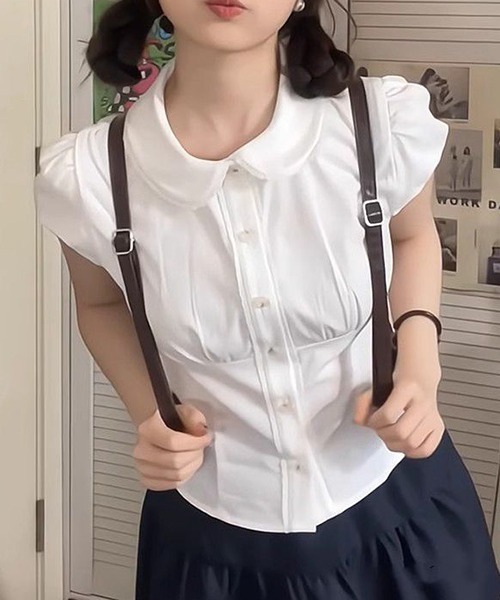 gossip！ロサンゼルス（ゴシップロサンゼルス）の「YUGA　ピーターパンカラー　トップス（シャツ/ブラウス・レディース・ホワイト・L/M）」の4枚目の写真