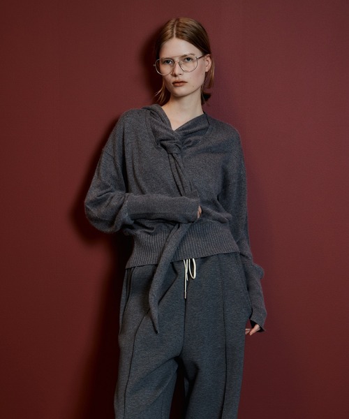 MAISON SPECIAL（メゾンスペシャル）の「【2026Autumn PRE-ORDER】Scarf Knit Top/マフラーニットトップ（ニット/セーター・レディース・グリーン/グレー/ブラック・FREE）」の2枚目の写真