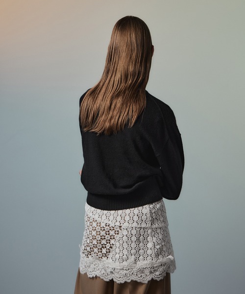 MAISON SPECIAL（メゾンスペシャル）の「【2026Autumn PRE-ORDER】Scarf Knit Top/マフラーニットトップ（ニット/セーター・レディース・グリーン/グレー/ブラック・FREE）」の6枚目の写真