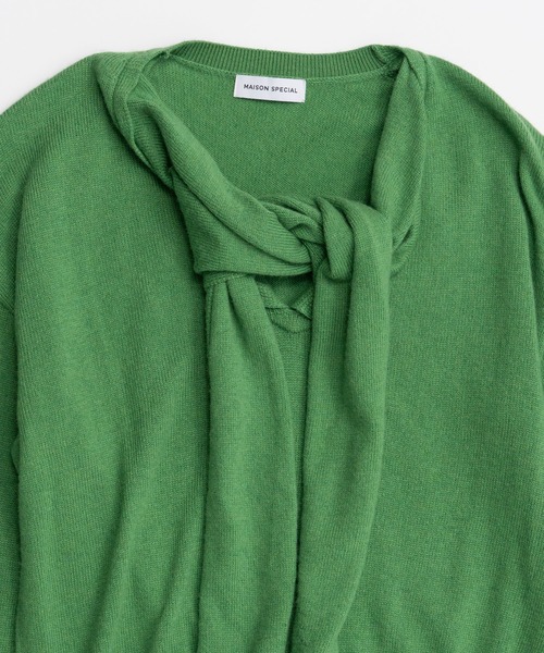 MAISON SPECIAL（メゾンスペシャル）の「【2026Autumn PRE-ORDER】Scarf Knit Top/マフラーニットトップ（ニット/セーター・レディース・グリーン/グレー/ブラック・FREE）」の19枚目の写真