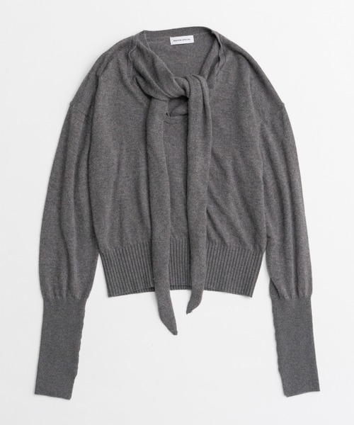 MAISON SPECIAL（メゾンスペシャル）の「【2026Autumn PRE-ORDER】Scarf Knit Top/マフラーニットトップ（ニット/セーター・レディース・グリーン/グレー/ブラック・FREE）」の15枚目の写真