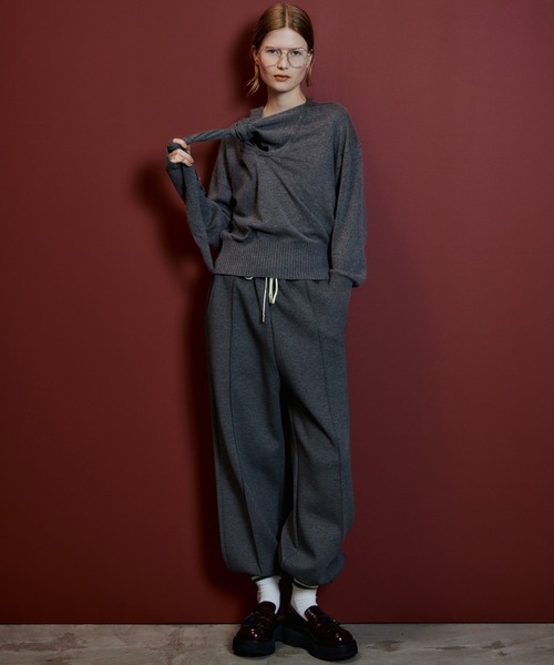 MAISON SPECIAL（メゾンスペシャル）の「【2026Autumn PRE-ORDER】Scarf Knit Top/マフラーニットトップ（ニット/セーター・レディース・グリーン/グレー/ブラック・FREE）」の8枚目の写真