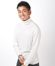 カシミアタッチ天竺タートルニット