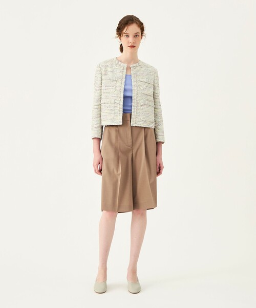 BALLSEY(ボールジィ)の「メランジツイード クルーネックジャケット(ノーカラージャケット・レディース・ホワイト系その他・36)」の2枚目の写真