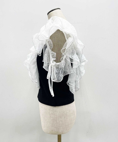 Belle Charme（ベルシャルム）の「【Belle Charme】Elegant　Frill　Lace　Tops（Tシャツ/カットソー・レディース・ブラック/オフホワイト/トップグレー・FREE）」の19枚目の写真
