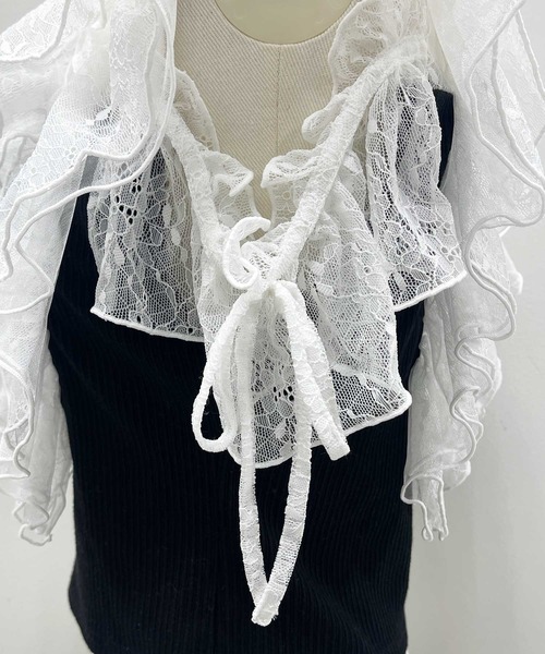 Belle Charme（ベルシャルム）の「【Belle Charme】Elegant　Frill　Lace　Tops（Tシャツ/カットソー・レディース・ブラック/オフホワイト/トップグレー・FREE）」の22枚目の写真
