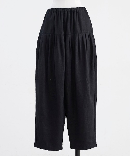 HEAVENLY（ヘブンリー）の「【 HEAVENLY / ヘブンリー 】 9x9 Heavy Linen Tuck Pants / 9×9 ヘビーリネン タック パンツ　2637041　DLI（その他パンツ・レディース・ブラウン/ブラック・FREE）」の2枚目の写真