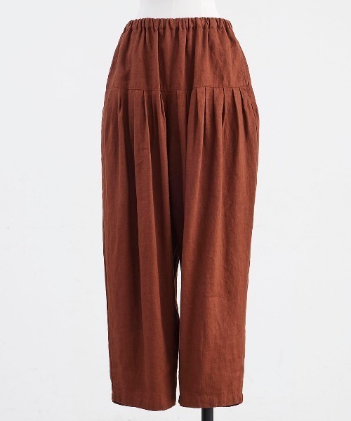 HEAVENLY（ヘブンリー）の「【 HEAVENLY / ヘブンリー 】 9x9 Heavy Linen Tuck Pants / 9×9 ヘビーリネン タック パンツ　2637041　DLI（その他パンツ・レディース・ブラウン/ブラック・FREE）」の3枚目の写真