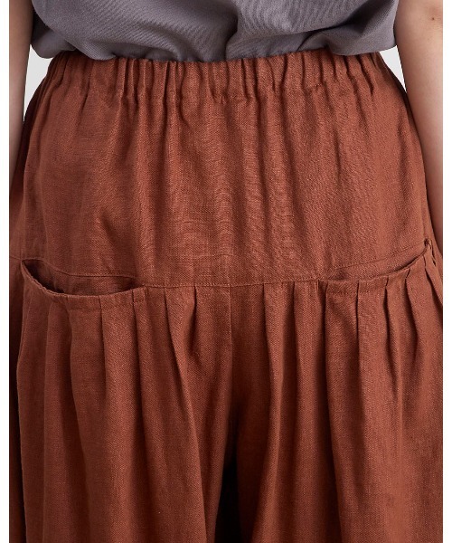 HEAVENLY（ヘブンリー）の「【 HEAVENLY / ヘブンリー 】 9x9 Heavy Linen Tuck Pants / 9×9 ヘビーリネン タック パンツ　2637041　DLI（その他パンツ・レディース・ブラウン/ブラック・FREE）」の13枚目の写真