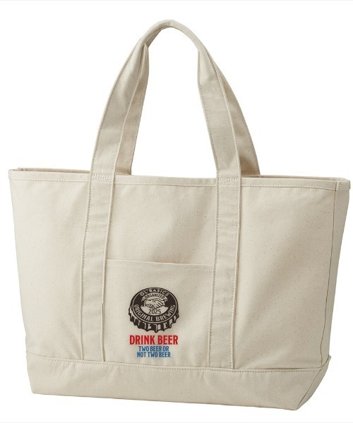 Ol' Basics(オールベーシックス)の「Ol' Basics(オール・ベーシックス) ビッグトートバッグ キャンバス ボトルキャップイラスト ロゴ プリント 鞄 BAG アメカジ メンズ レディース ユニセックス(トートバッグ・レディース・ナチュラル・FREE)」の1枚目の写真