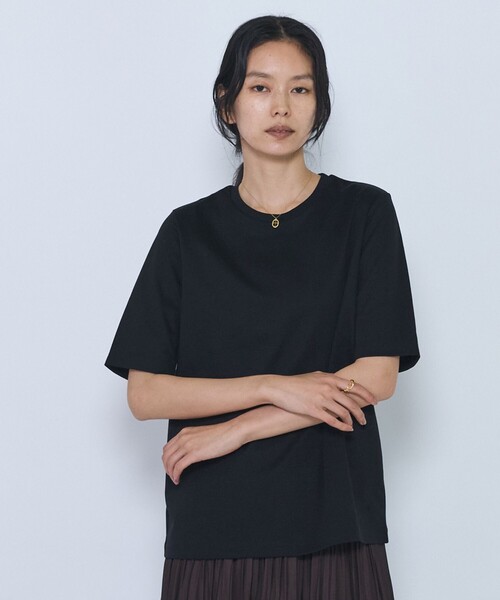 1er Arrondissement（プルミエアロンディスモン）の「スーピマポンチコンパクトＴシャツ（Tシャツ/カットソー・レディース・オフホワイト/ブラック系その他3/ブラウン系その他5・FREE）」の2枚目の写真