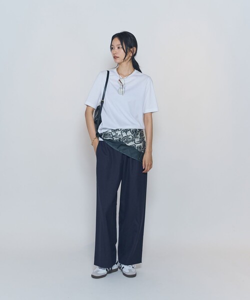 1er Arrondissement（プルミエアロンディスモン）の「スーピマポンチコンパクトＴシャツ（Tシャツ/カットソー・レディース・オフホワイト/ブラック系その他3/ブラウン系その他5・FREE）」の13枚目の写真