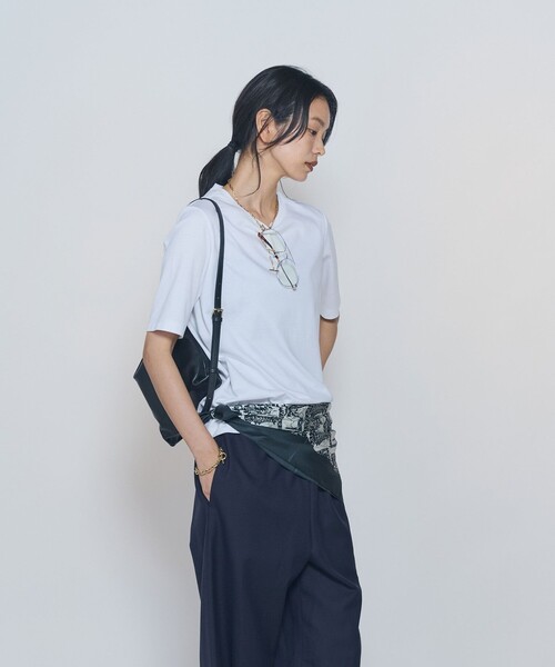 1er Arrondissement（プルミエアロンディスモン）の「スーピマポンチコンパクトＴシャツ（Tシャツ/カットソー・レディース・オフホワイト/ブラック系その他3/ブラウン系その他5・FREE）」の14枚目の写真