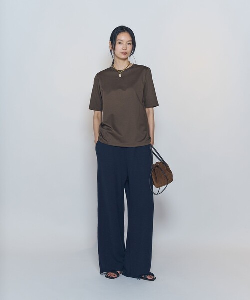 1er Arrondissement（プルミエアロンディスモン）の「スーピマポンチコンパクトＴシャツ（Tシャツ/カットソー・レディース・オフホワイト/ブラック系その他3/ブラウン系その他5・FREE）」の5枚目の写真