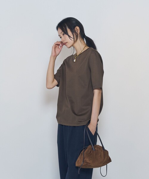 1er Arrondissement（プルミエアロンディスモン）の「スーピマポンチコンパクトＴシャツ（Tシャツ/カットソー・レディース・オフホワイト/ブラック系その他3/ブラウン系その他5・FREE）」の7枚目の写真