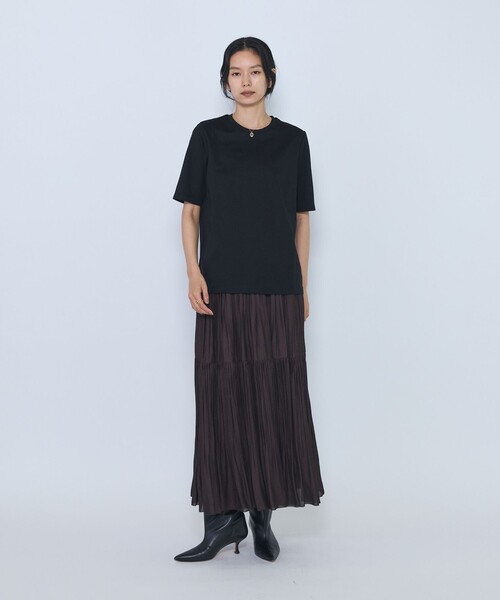 1er Arrondissement（プルミエアロンディスモン）の「スーピマポンチコンパクトＴシャツ（Tシャツ/カットソー・レディース・オフホワイト/ブラック系その他3/ブラウン系その他5・FREE）」の12枚目の写真