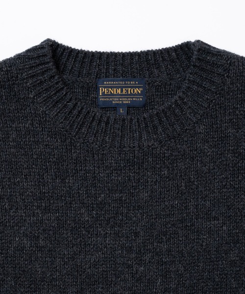 PENDLETON（ペンドルトン）の「シェットランドウール ジャガードクルーネックニット（ニット/セーター・メンズ・タン/杢グレー/ブラック・LARGE/SMALL/MEDIUM）」の4枚目の写真