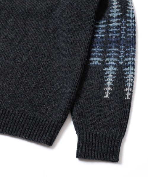 PENDLETON（ペンドルトン）の「シェットランドウール ジャガードクルーネックニット（ニット/セーター・メンズ・タン/杢グレー/ブラック・LARGE/SMALL/MEDIUM）」の6枚目の写真