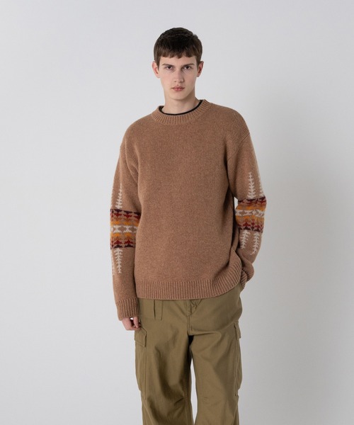 PENDLETON（ペンドルトン）の「シェットランドウール ジャガードクルーネックニット（ニット/セーター・メンズ・タン/杢グレー/ブラック・LARGE/SMALL/MEDIUM）」の12枚目の写真