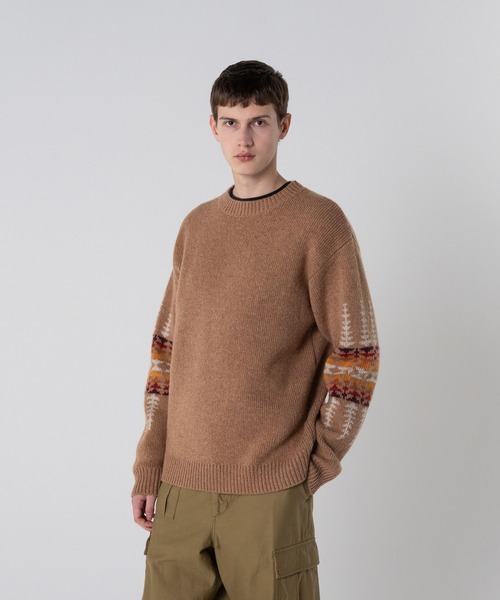 PENDLETON（ペンドルトン）の「シェットランドウール ジャガードクルーネックニット（ニット/セーター・メンズ・タン/杢グレー/ブラック・LARGE/SMALL/MEDIUM）」の14枚目の写真